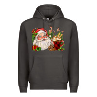 Smoke santa and hot cocoa cup Premium Hoodie - FaDigitalArtStudio