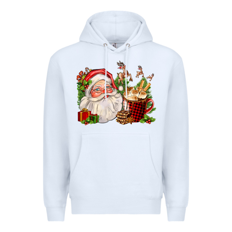 Santa And Hot Cocoa Cup Premium Hoodie by FaDigitalArtStudio | Teevron