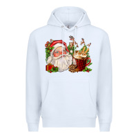 White santa and hot cocoa cup Premium Hoodie - FaDigitalArtStudio