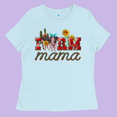 Farm Mama With Pigs Ladies Tee Designed By Artiststas