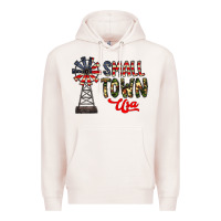 Pale Pink small town usa Premium Hoodie - CowhideDigitalArt