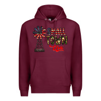 Burgundy small town usa Premium Hoodie - CowhideDigitalArt