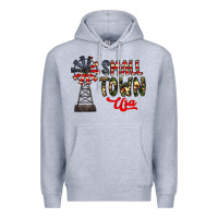 Heather Grey small town usa Premium Hoodie - CowhideDigitalArt