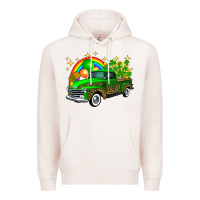 Pale Pink st patricks shamrock gold rainbow balloon candy truck Premium Hoodie - FaDigitalArtStudio