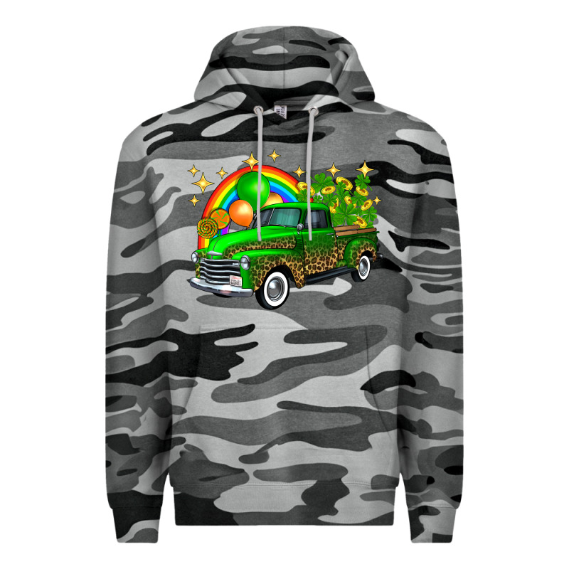 St Patricks Shamrock Gold Rainbow Balloon Candy Truck Premium Hoodie by FaDigitalArtStudio | Teevron