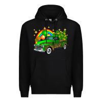 Black st patricks shamrock gold rainbow balloon candy truck Premium Hoodie - FaDigitalArtStudio