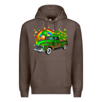 Coffee st patricks shamrock gold rainbow balloon candy truck Premium Hoodie - FaDigitalArtStudio