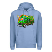 Colony Blue st patricks shamrock gold rainbow balloon candy truck Premium Hoodie - FaDigitalArtStudio
