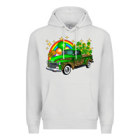 Dove Grey st patricks shamrock gold rainbow balloon candy truck Premium Hoodie - FaDigitalArtStudio