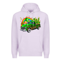 Lilac st patricks shamrock gold rainbow balloon candy truck Premium Hoodie - FaDigitalArtStudio