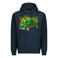 Navy st patricks shamrock gold rainbow balloon candy truck Premium Hoodie - FaDigitalArtStudio