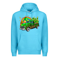 Ocean Blue st patricks shamrock gold rainbow balloon candy truck Premium Hoodie - FaDigitalArtStudio