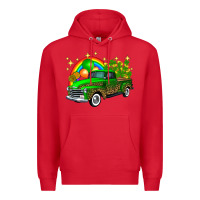 Red st patricks shamrock gold rainbow balloon candy truck Premium Hoodie - FaDigitalArtStudio