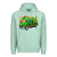Seafoam st patricks shamrock gold rainbow balloon candy truck Premium Hoodie - FaDigitalArtStudio