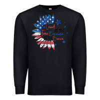 Black land of the free because of the brave Premium Sweatshirt - MaliasSmallBusiness