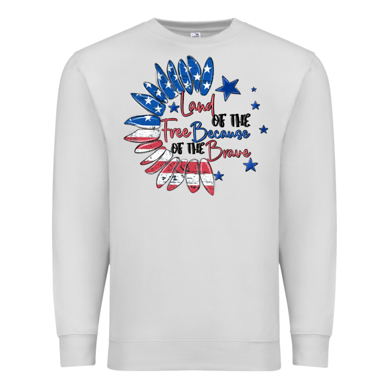 Land Of The Free Because Of The Brave Premium Sweatshirt by MaliasSmallBusiness | Teevron