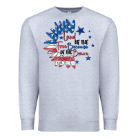 Heather Grey land of the free because of the brave Premium Sweatshirt - MaliasSmallBusiness