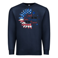 Navy land of the free because of the brave Premium Sweatshirt - MaliasSmallBusiness