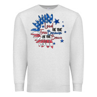 Oatmeal Heather land of the free because of the brave Premium Sweatshirt - MaliasSmallBusiness