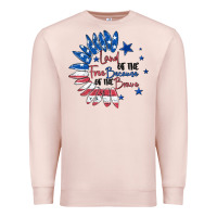 Pale Pink land of the free because of the brave Premium Sweatshirt - MaliasSmallBusiness