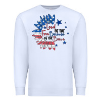 White land of the free because of the brave Premium Sweatshirt - MaliasSmallBusiness