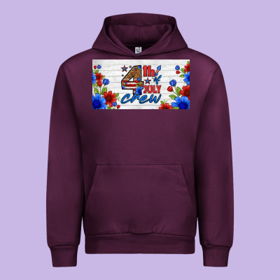 Floral 4th Of July Crew License Plate Urban Hoodie Designed By Hra Design Shop