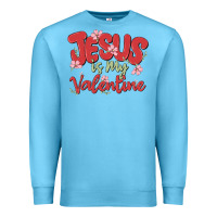 Ocean Blue jesus is my valentine Premium Sweatshirt - MaliasSmallBusiness