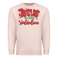 Pale Pink jesus is my valentine Premium Sweatshirt - MaliasSmallBusiness