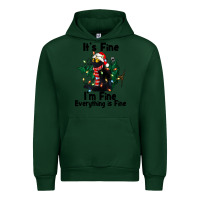 Forest Green It's Fine I'am Fine Everything Is Fine Urban Hoodie - FaDigitalArtStudio
