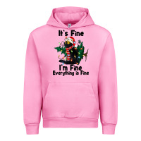 Fuchsia Pink It's Fine I'am Fine Everything Is Fine Urban Hoodie - FaDigitalArtStudio