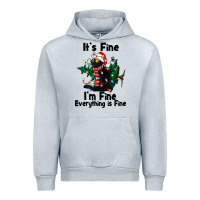 Heather Grey It's Fine I'am Fine Everything Is Fine Urban Hoodie - FaDigitalArtStudio