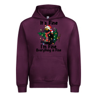 Mauve Wine It's Fine I'am Fine Everything Is Fine Urban Hoodie - FaDigitalArtStudio