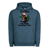Pigment Midnight Navy It's Fine I'am Fine Everything Is Fine Urban Hoodie - FaDigitalArtStudio