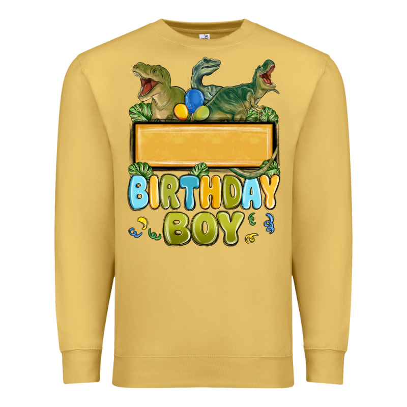 Customized Dinosaur Birthday Boy Premium Sweatshirt by MaliasSmallBusiness | Teevron