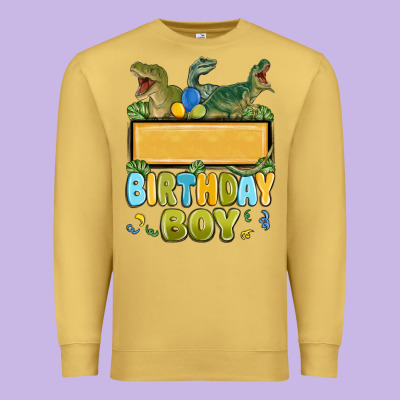 Premium Sweatshirt customized dinosaur birthday boy