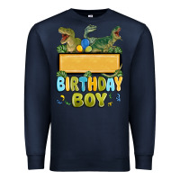 Navy customized dinosaur birthday boy Premium Sweatshirt - MaliasSmallBusiness