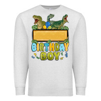 Oatmeal Heather customized dinosaur birthday boy Premium Sweatshirt - MaliasSmallBusiness