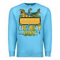 Ocean Blue customized dinosaur birthday boy Premium Sweatshirt - MaliasSmallBusiness