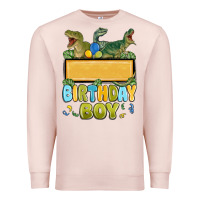 Pale Pink customized dinosaur birthday boy Premium Sweatshirt - MaliasSmallBusiness