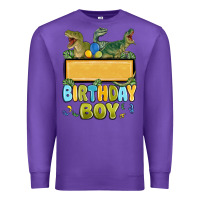 Purple customized dinosaur birthday boy Premium Sweatshirt - MaliasSmallBusiness