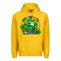 Lemon st patricks shamrock gold rainbow truck Premium Hoodie - FaDigitalArtStudio