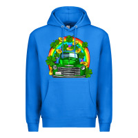 True Royal st patricks shamrock gold rainbow truck Premium Hoodie - FaDigitalArtStudio