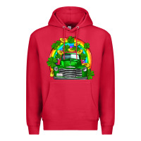 Cardinal st patricks shamrock gold rainbow truck Premium Hoodie - FaDigitalArtStudio