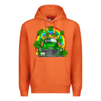 Carrot st patricks shamrock gold rainbow truck Premium Hoodie - FaDigitalArtStudio