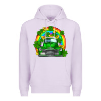 Lilac st patricks shamrock gold rainbow truck Premium Hoodie - FaDigitalArtStudio