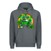 Rock st patricks shamrock gold rainbow truck Premium Hoodie - FaDigitalArtStudio