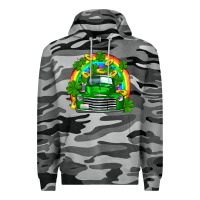 Slate Camo st patricks shamrock gold rainbow truck Premium Hoodie - FaDigitalArtStudio
