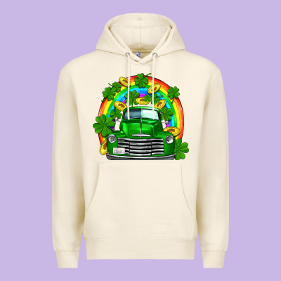 St Patricks Shamrock Gold Rainbow Truck Premium Hoodie Designed By Fadigitalartstudio