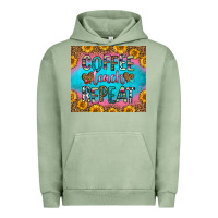Pigment Oil Green coffee teach repeat Urban Hoodie - HRA Design Shop