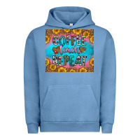 Pigment Pebble Blue coffee teach repeat Urban Hoodie - HRA Design Shop